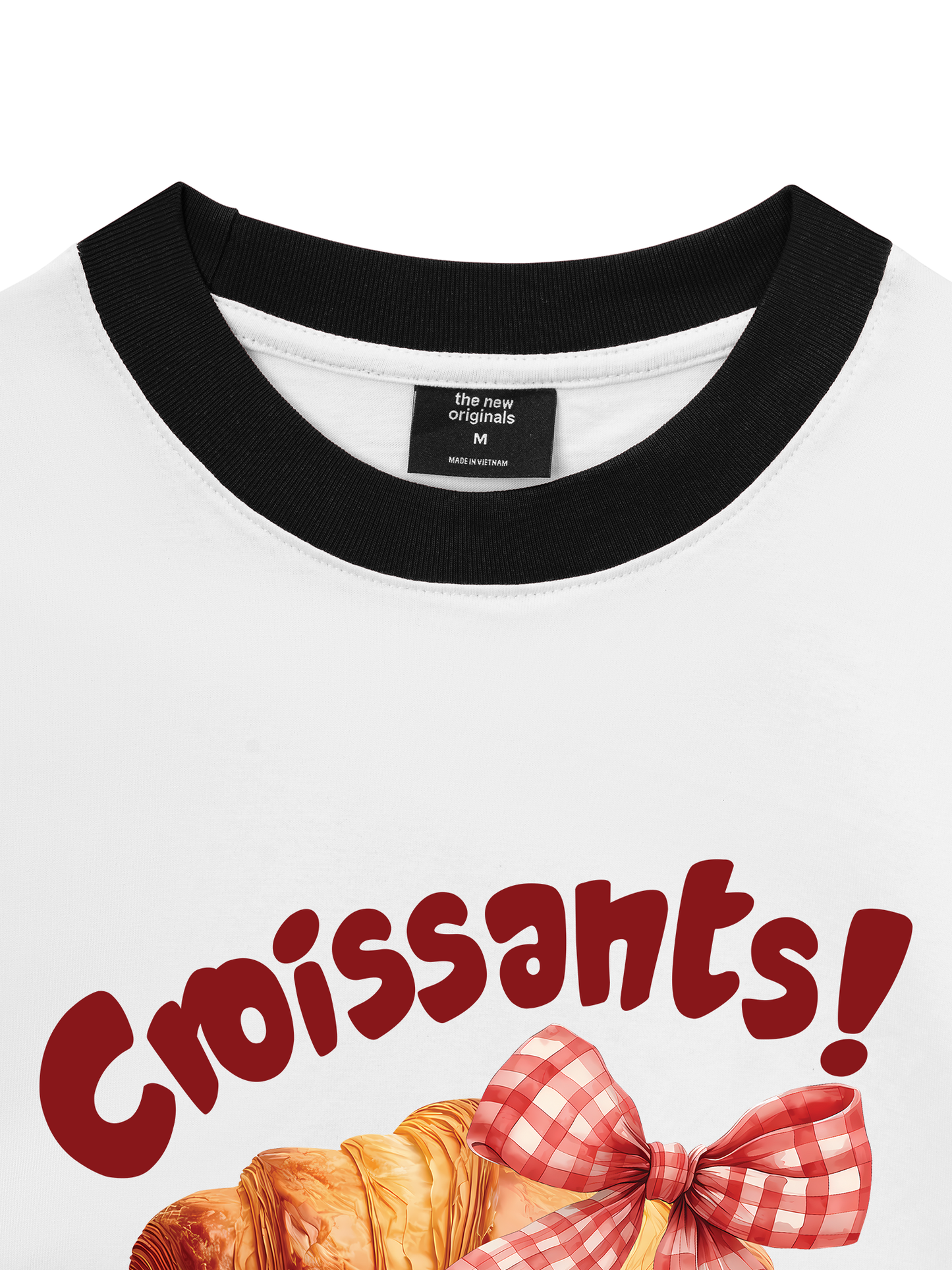 Áo Thun Ringer Relaxed Fit Sweet Pastry Red Bơ Croissant