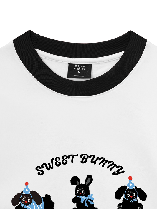 Áo Thun Ringer Relaxed Fit Sweet Bunny