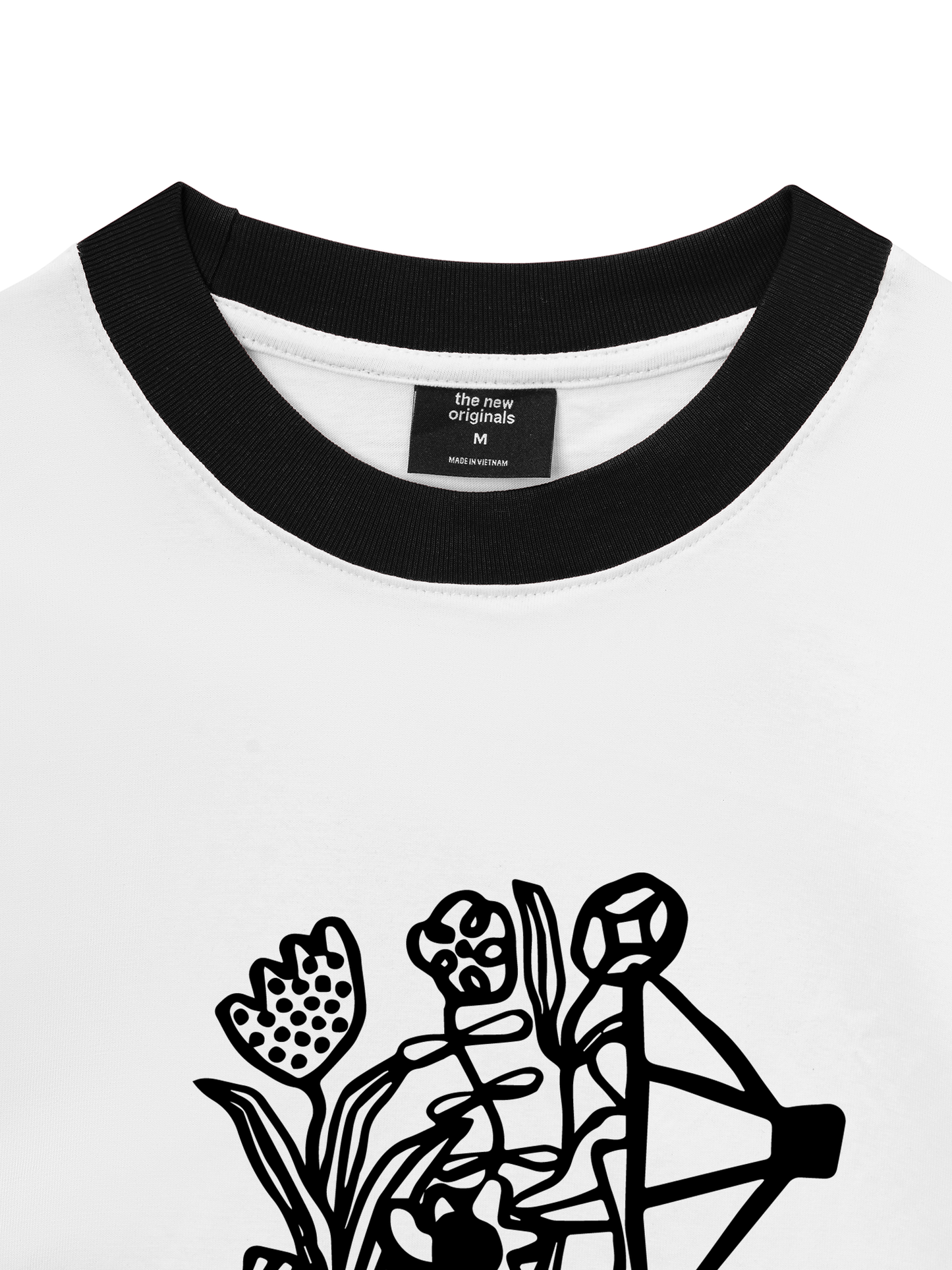 Áo Thun Ringer Relaxed Fit Coffee & Flowers Oversized