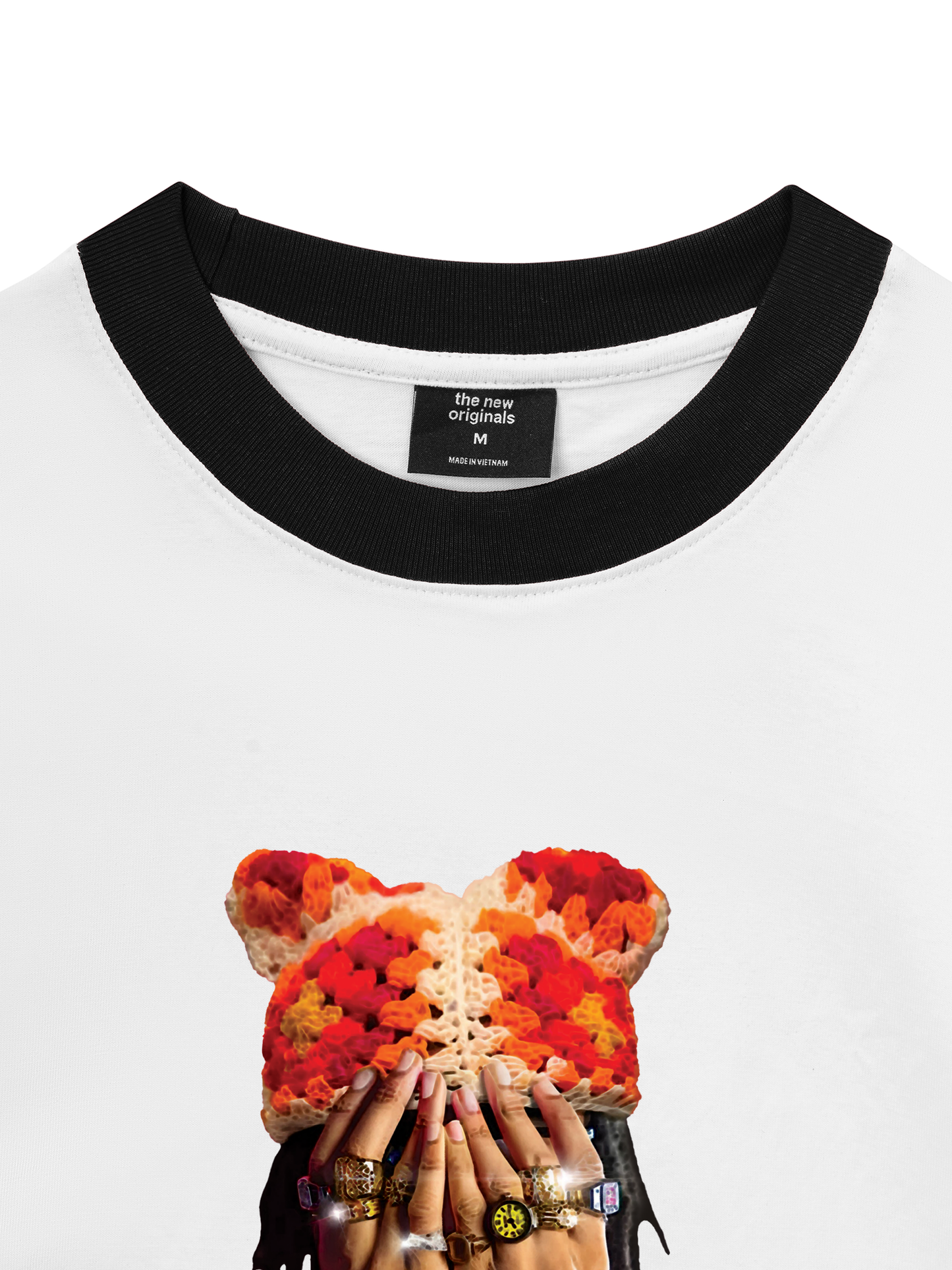 Áo Thun Ringer Relaxed Fit Jewel Ring & Orange Kitty Cap Wash