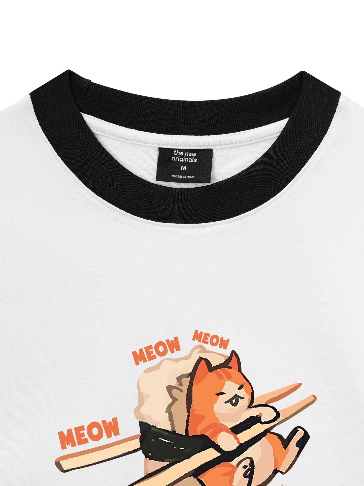 Áo Thun Ringer Relaxed Fit Sushi Meow