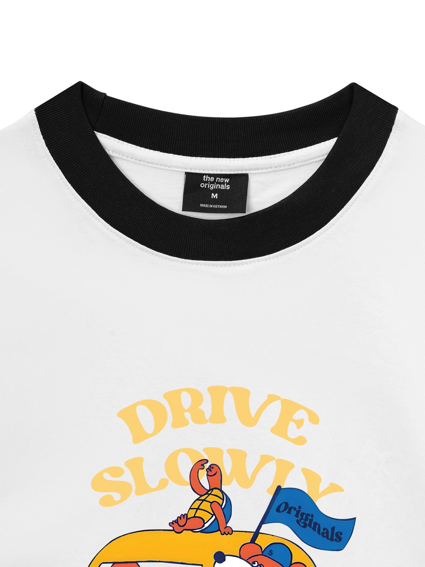 Áo Thun Ringer Relaxed Fit Drive Slowly_