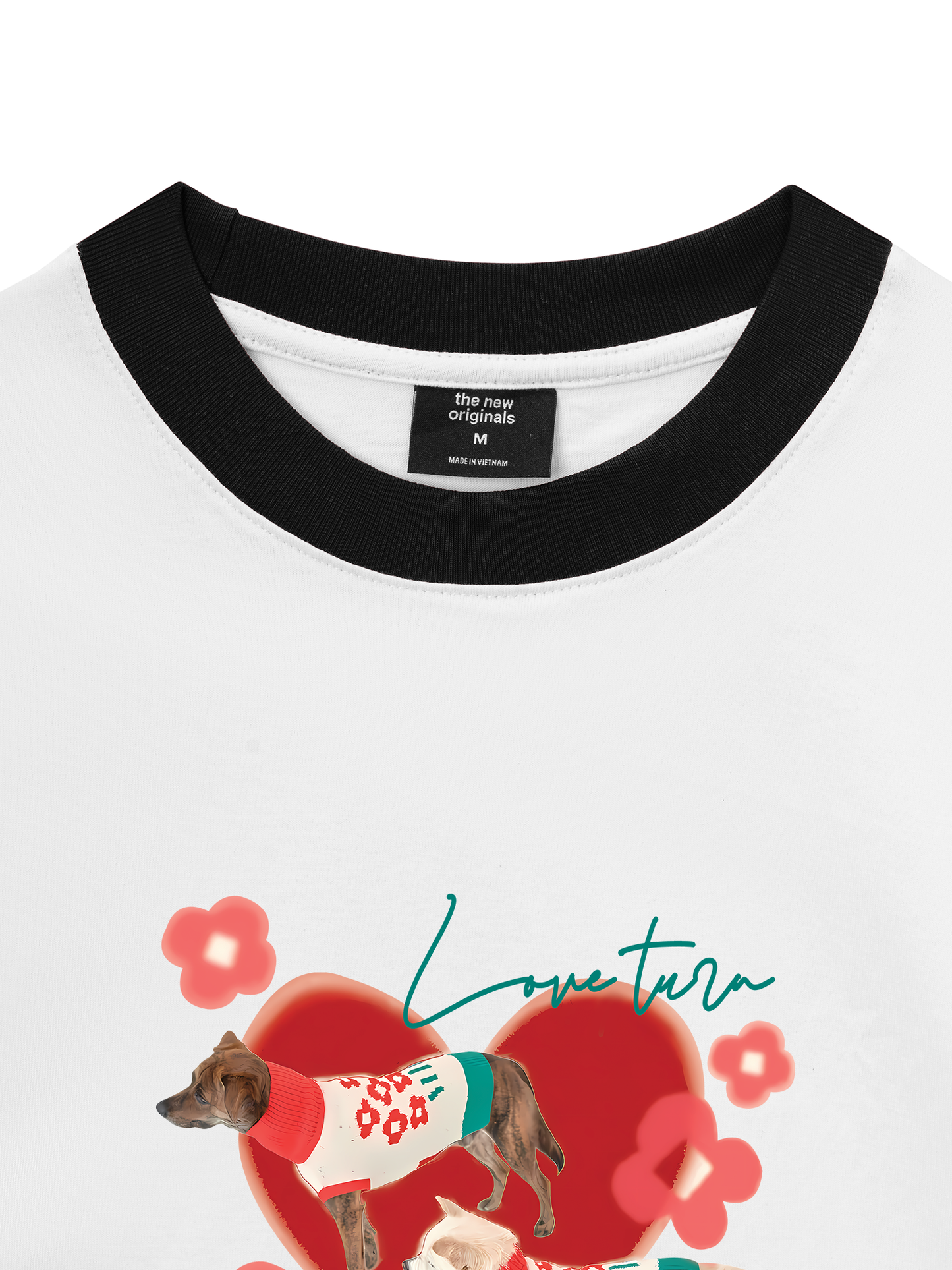 Áo Thun Ringer Relaxed Fit Animal Mood Love Turr Into Flower