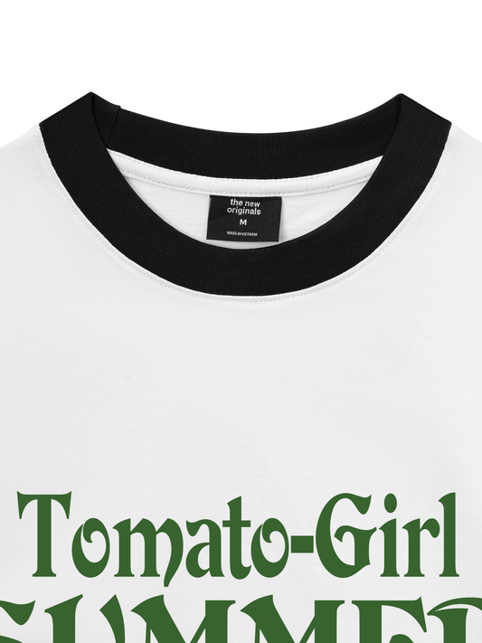 Áo Thun Ringer Relaxed Fit Suummer Vibes Tomato Girl