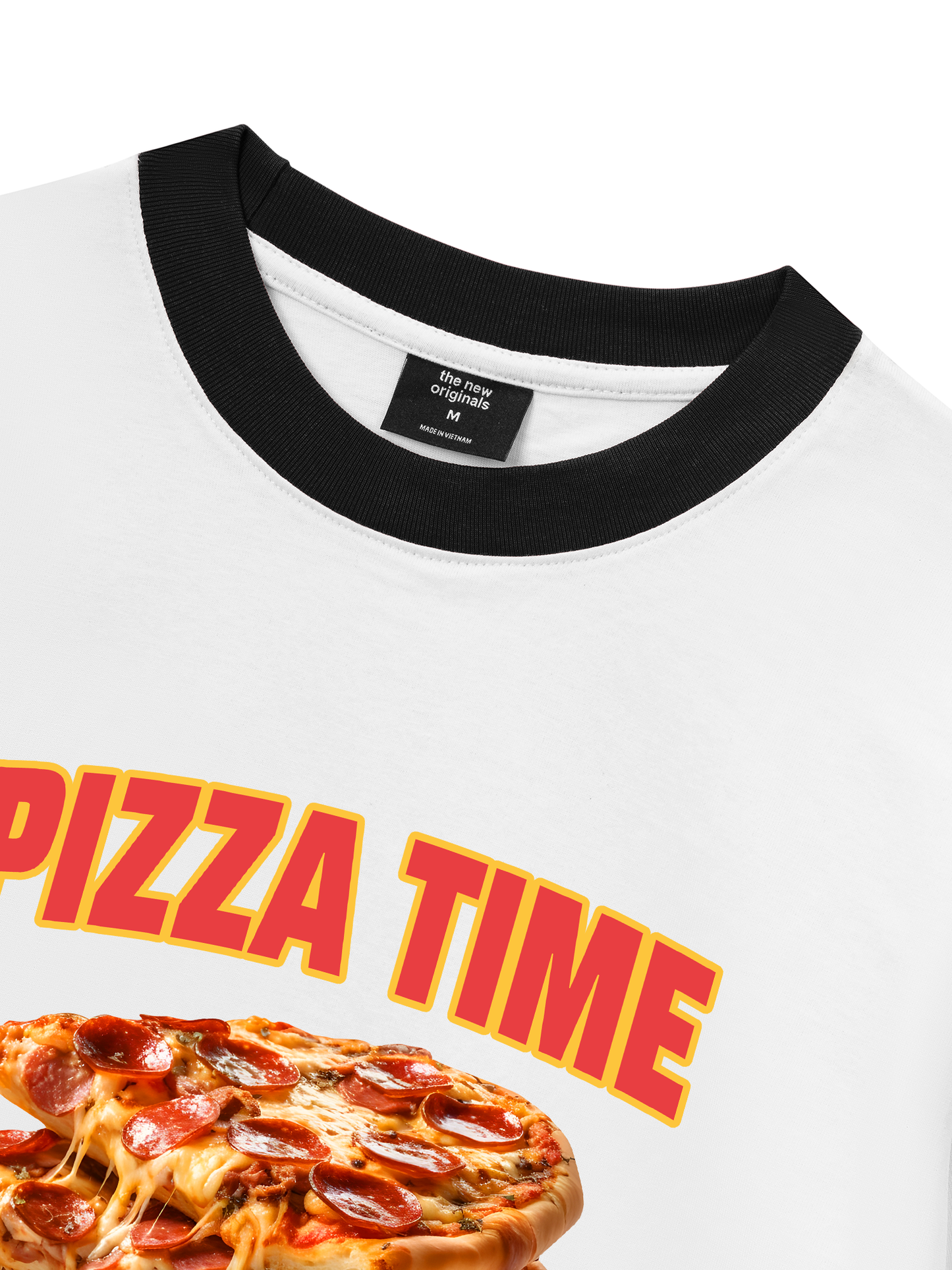 Áo Thun Ringer Relaxed Fit Foody Pizza Time