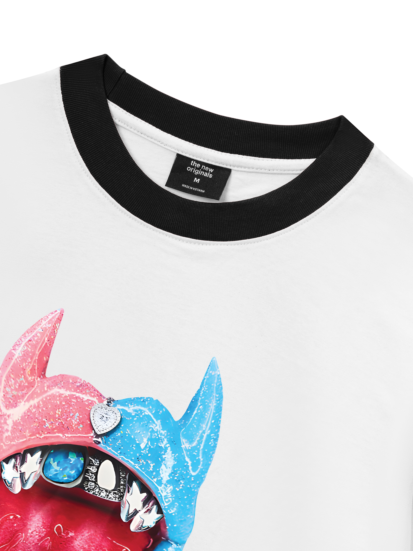 Áo Thun Ringer Relaxed Fit BOUNCE BACK© two-tone devil lip