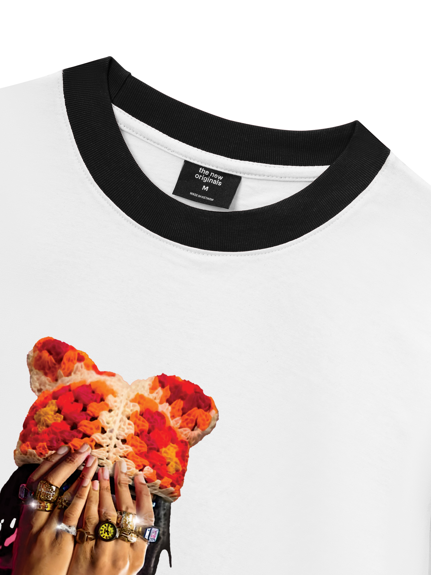 Áo Thun Ringer Relaxed Fit Jewel Ring & Orange Kitty Cap Wash