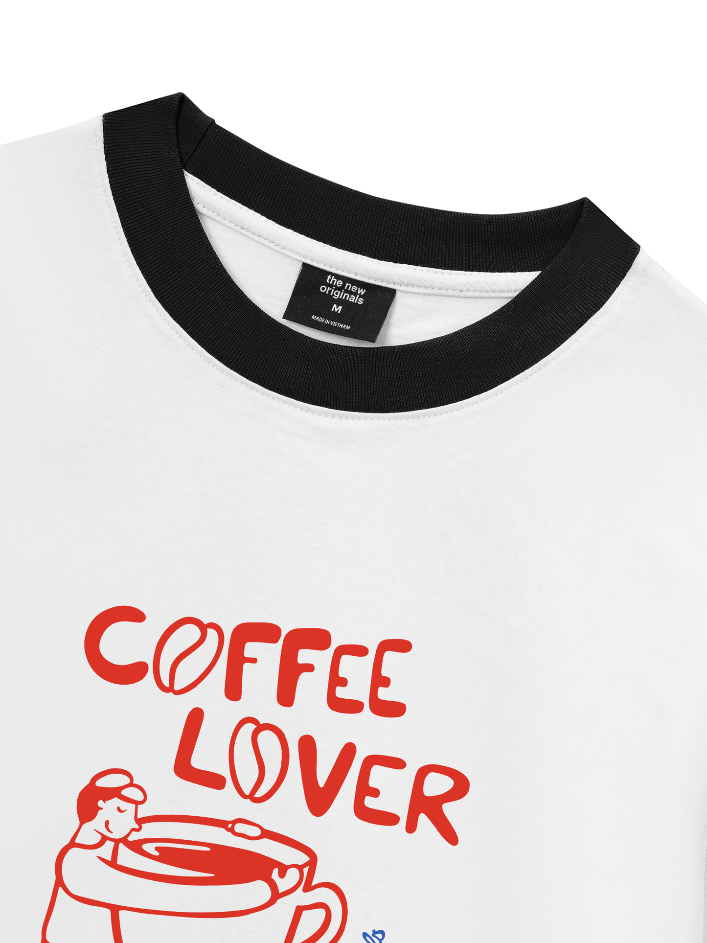 Áo Thun Ringer Relaxed Fit coffee lover club-01