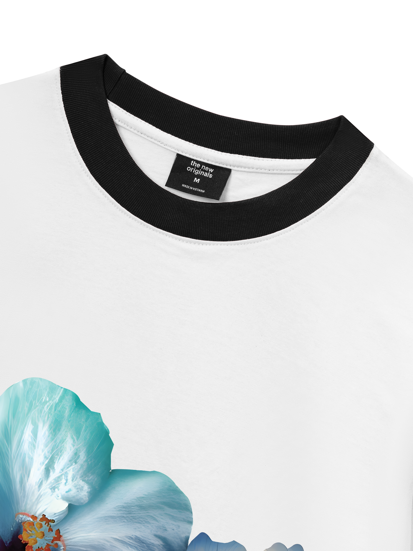 Áo Thun Ringer Relaxed Fit Summer Vibes Souble Blue Flower