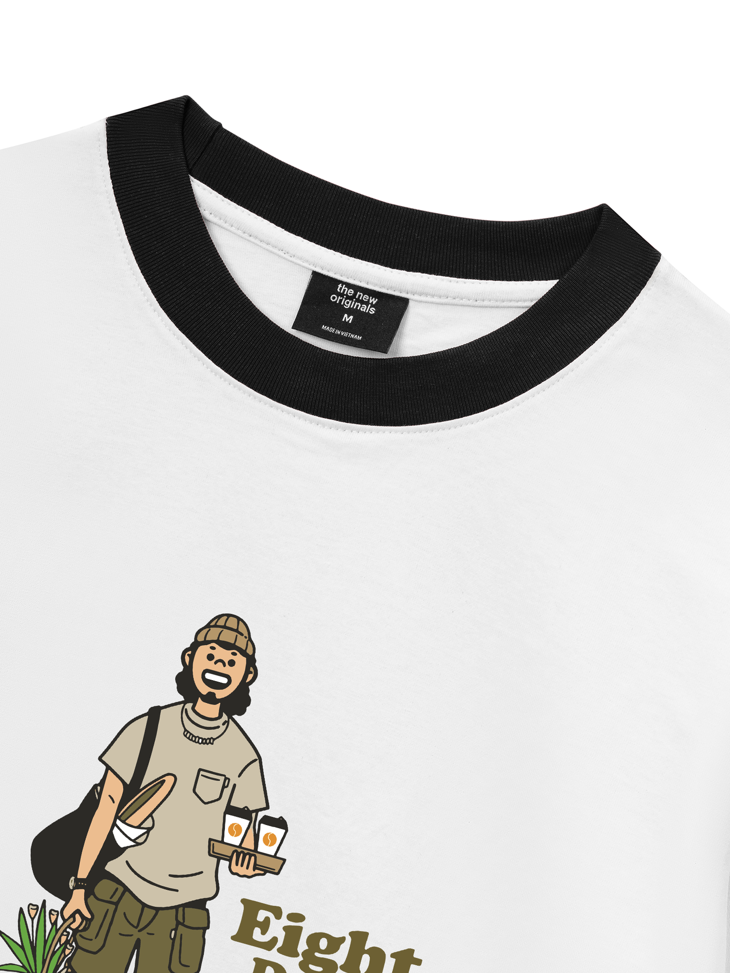 Áo Thun Ringer Relaxed Fit Go Out Coffee & Bread