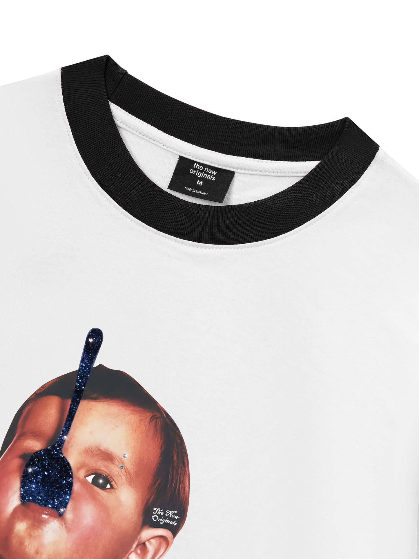 Áo Thun Ringer Relaxed Fit Funny spoon-covered face boy