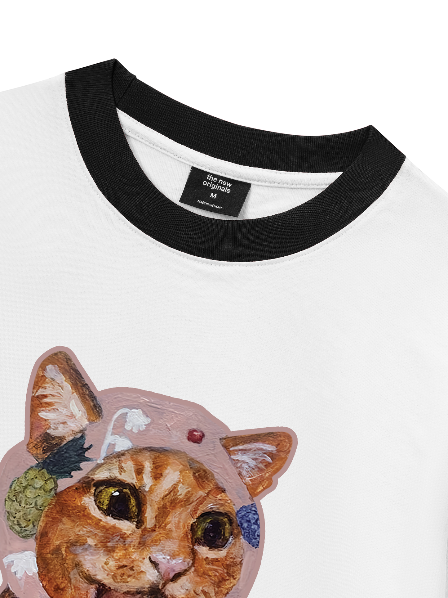 Áo Thun Ringer Relaxed Fit Crazy Cat
