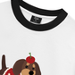 Áo Thun Ringer Relaxed Fit Animal Cute Puppy With Cherry