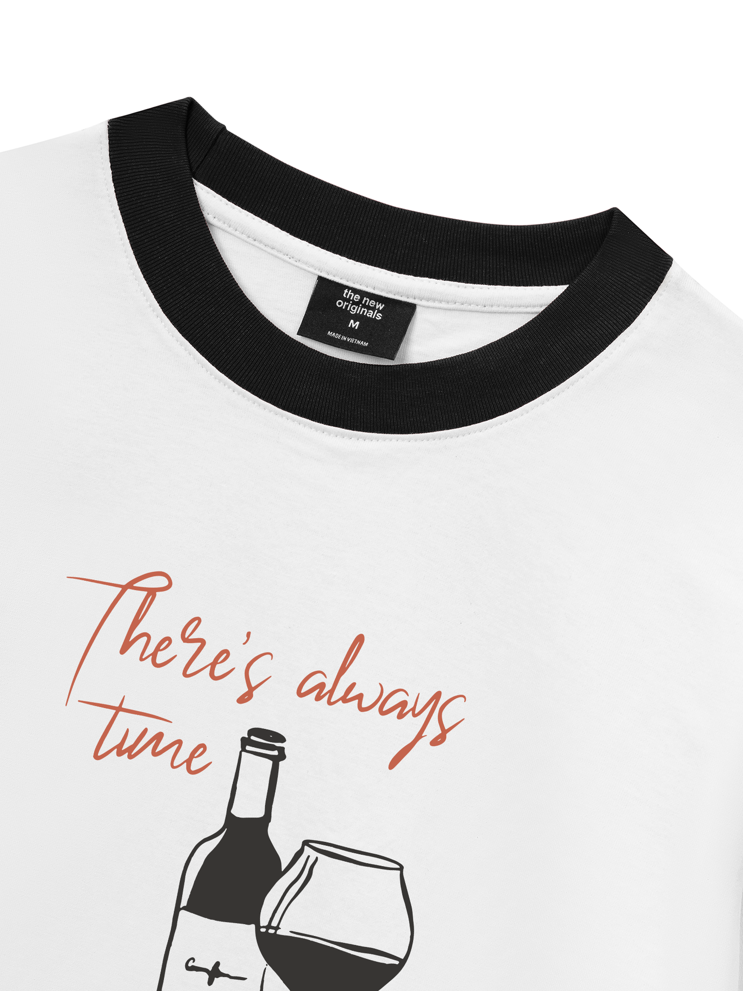 Áo Thun Ringer Relaxed Fit There_s always time for a glass of wine