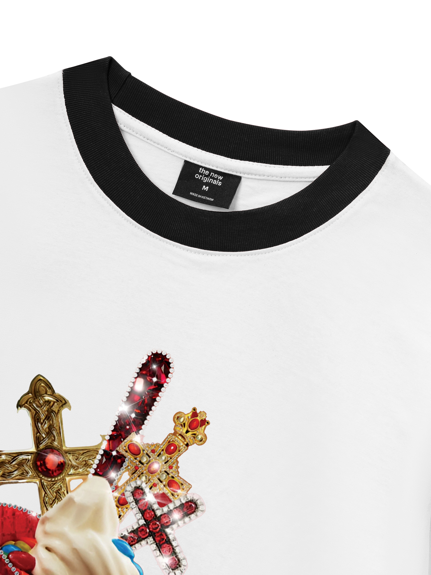 Áo Thun Ringer Relaxed Fit Gem Cross Ice Cream