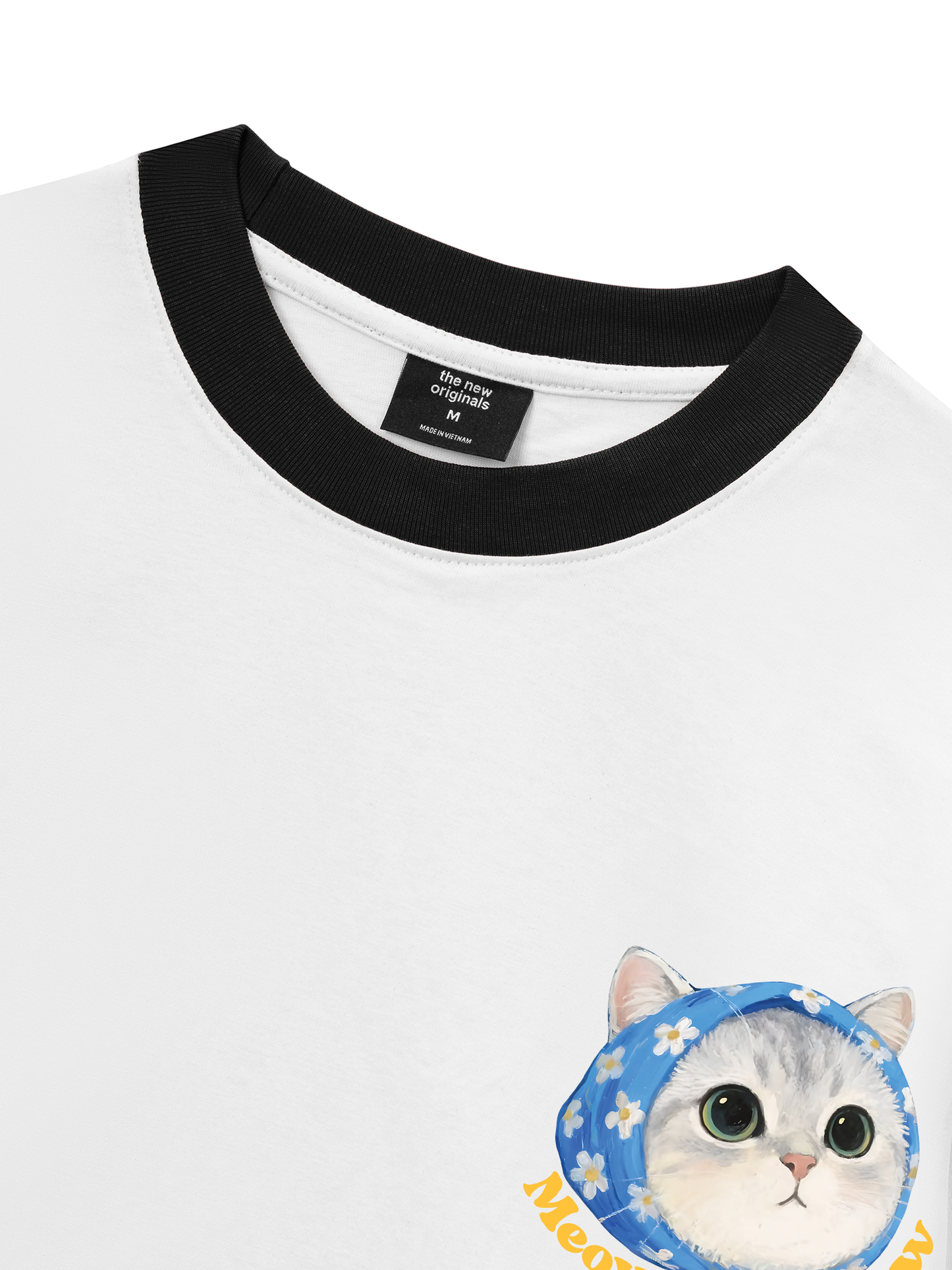 Áo Thun Ringer Relaxed Fit Cute Cat