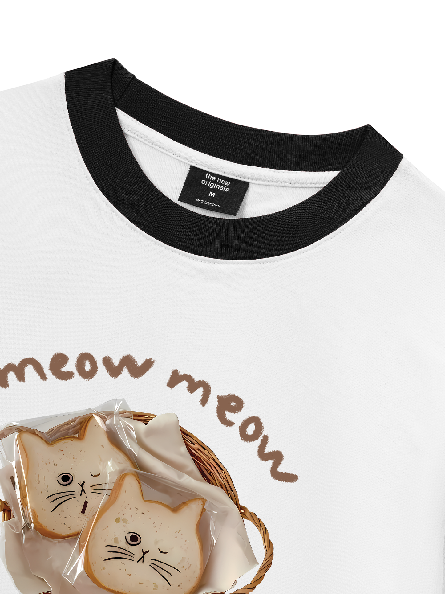 Áo Thun Ringer Relaxed Fit Sweet Pastry Meow Meow Bead