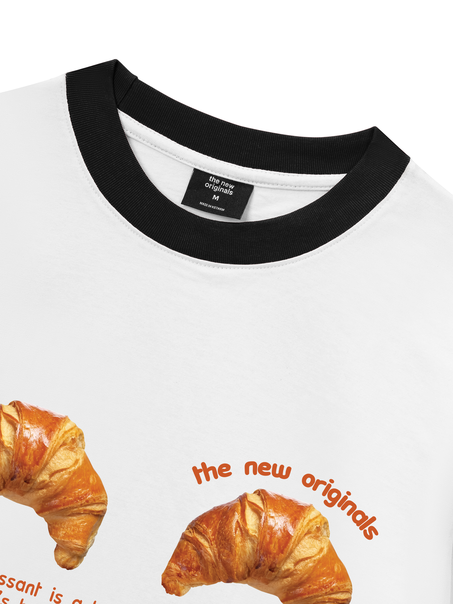 Áo Thun Ringer Relaxed Fit Croissant Quote