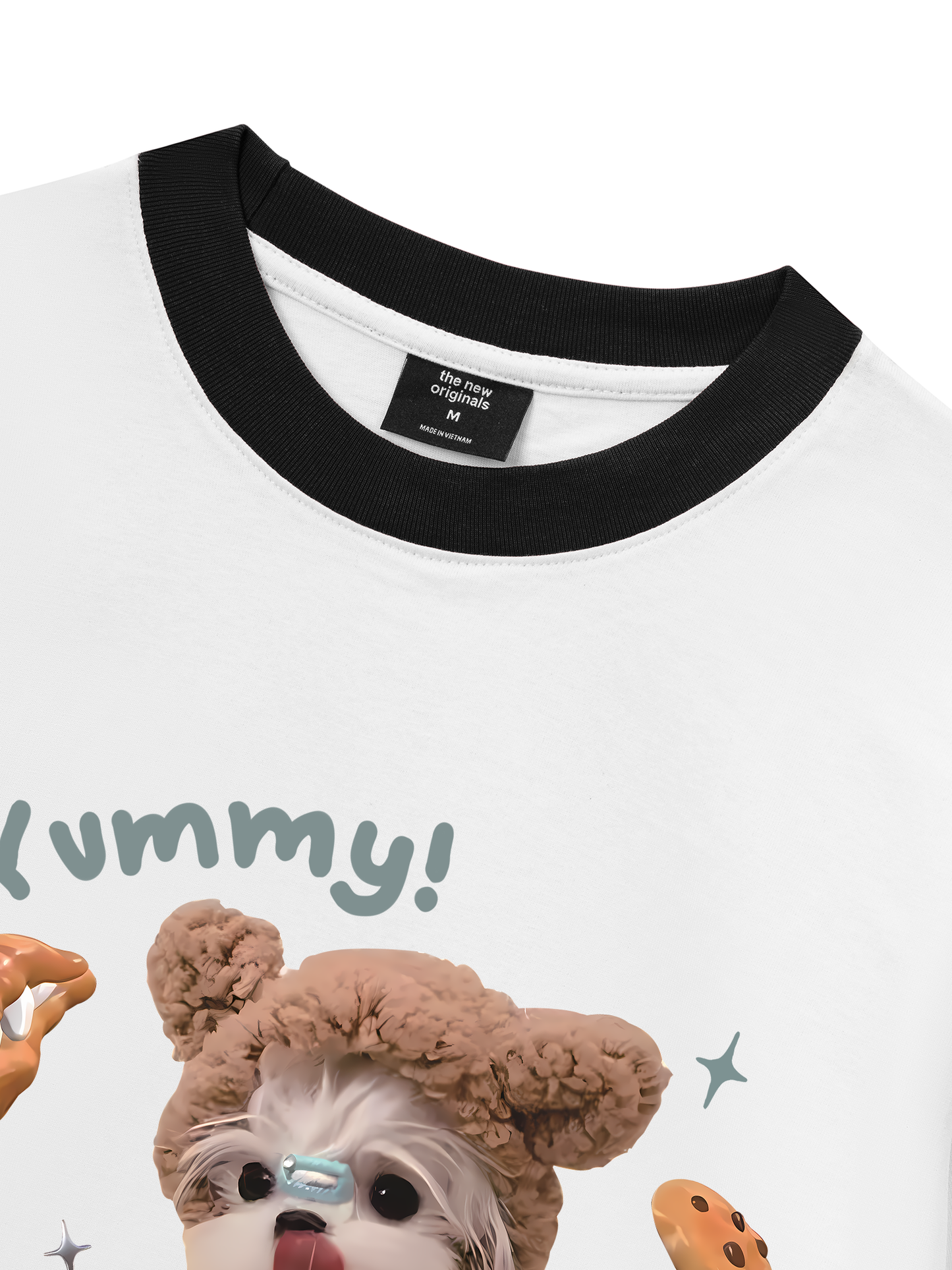 Áo Thun Ringer Relaxed Fit Cute Dog Yummy Cookie