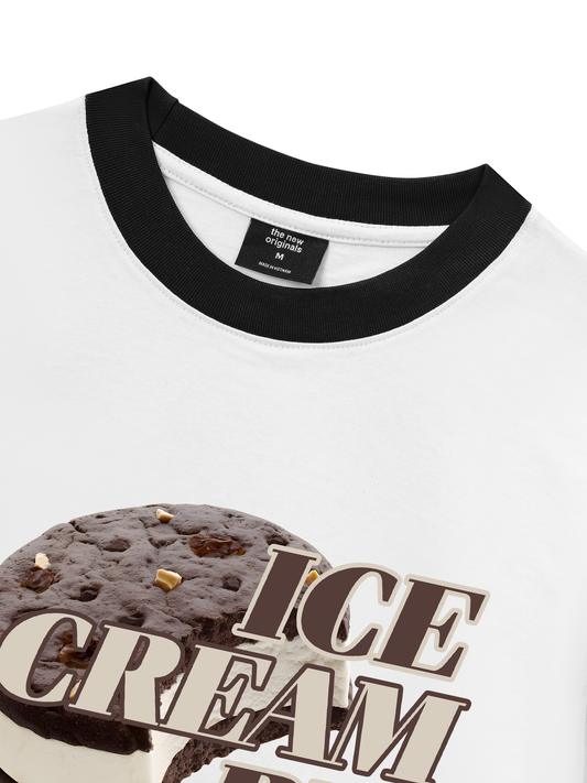 Áo Thun Ringer Relaxed Fit Foody Ice Cream Pie