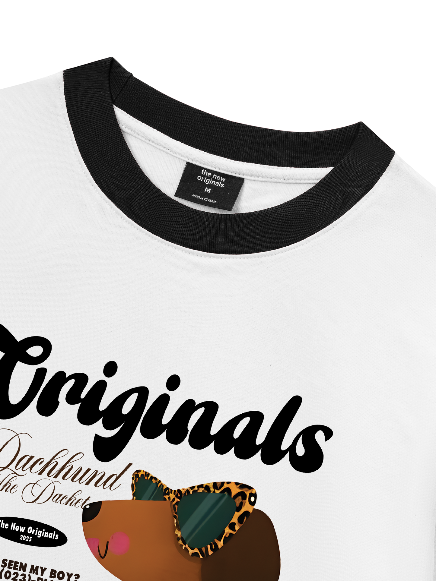Áo Thun Ringer Relaxed Fit Leopard Dachshund