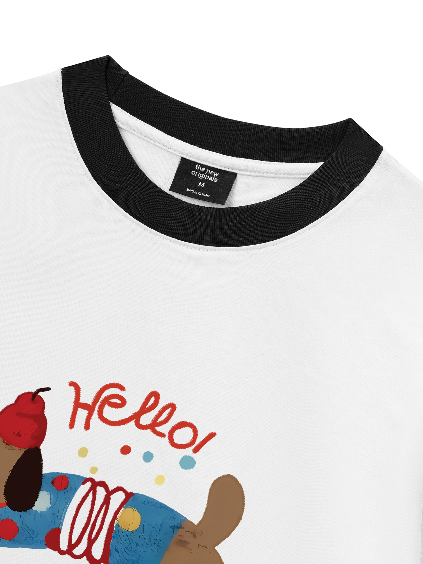 Áo Thun Ringer Relaxed Fit Animal Hello Cute Puppy