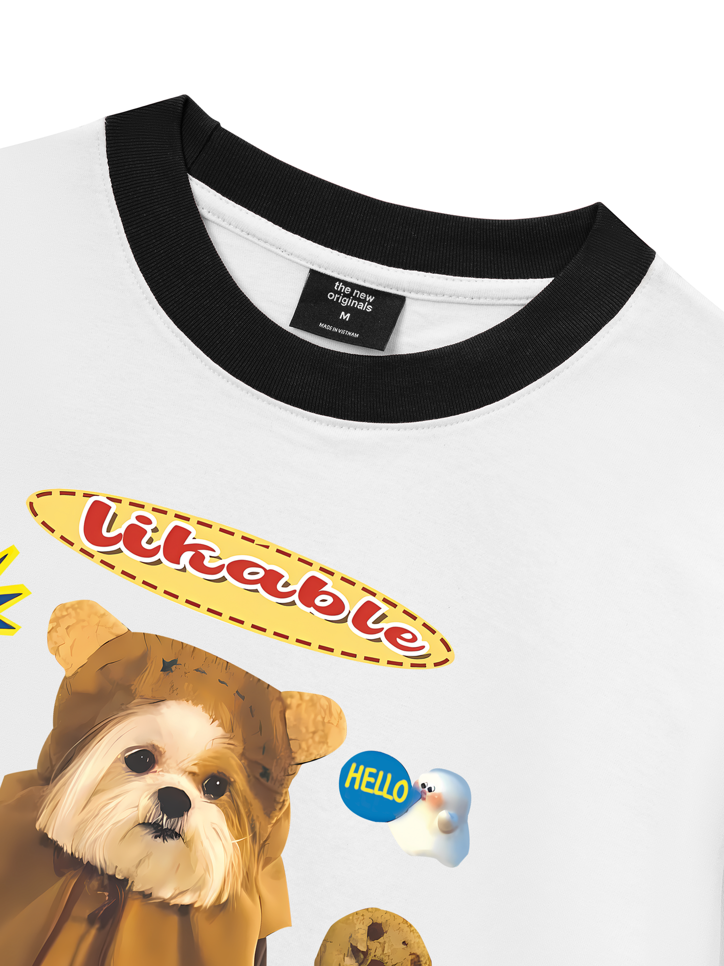 Áo Thun Ringer Relaxed Fit Sweet Pastry And Puppy Duck