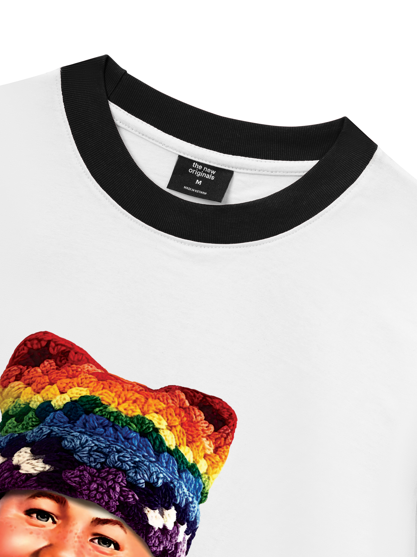 Áo Thun Ringer Relaxed Fit Bad Boy & Rainbow Crochet Hat