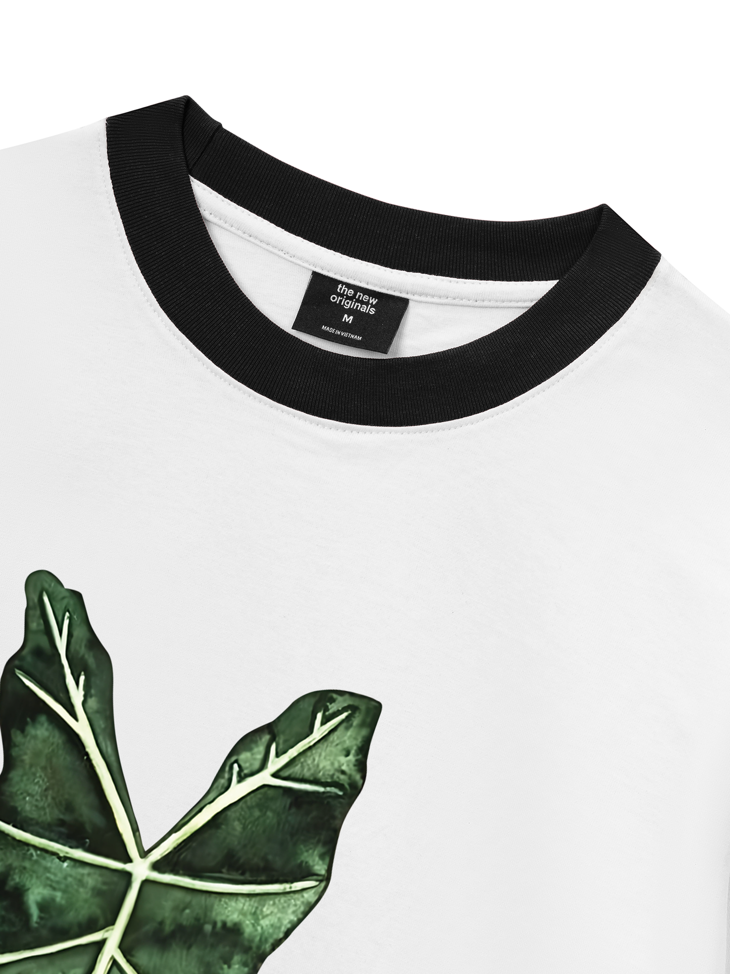 Áo Thun Ringer Relaxed Fit Tropical Alocasia Leaf