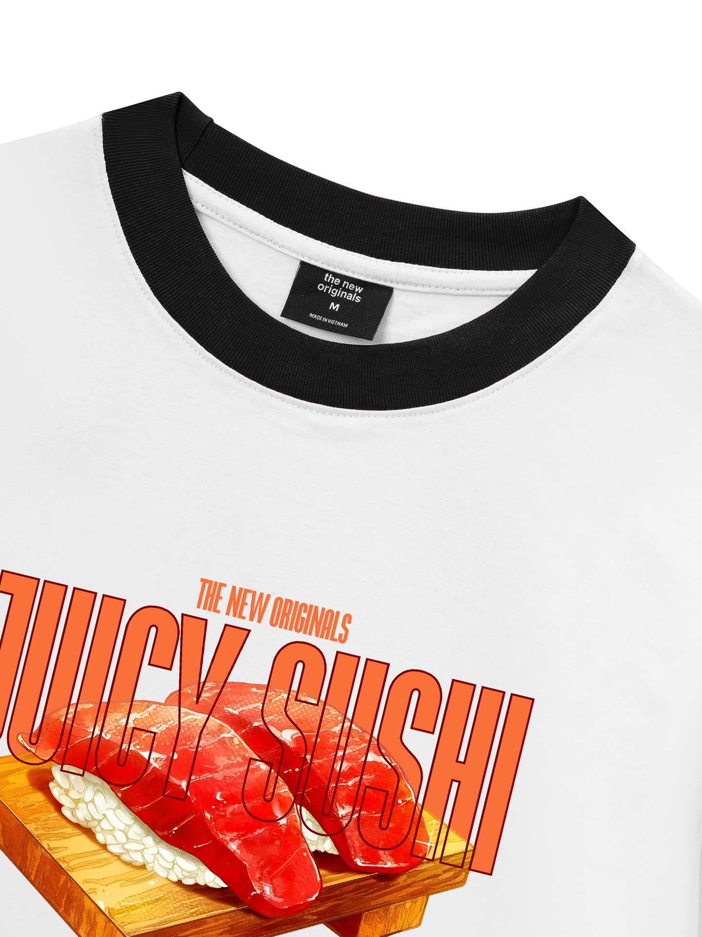 Áo Thun Ringer Relaxed Fit Foody Juicy Sushi