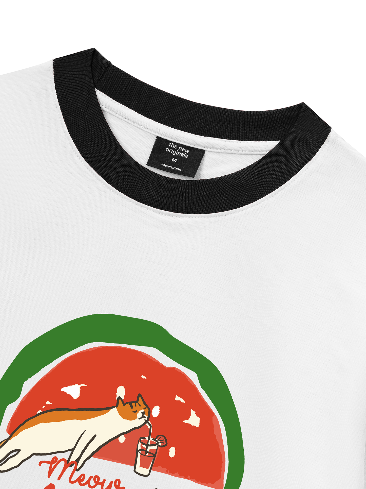 Áo Thun Ringer Relaxed Fit Meow Meow Watermelon