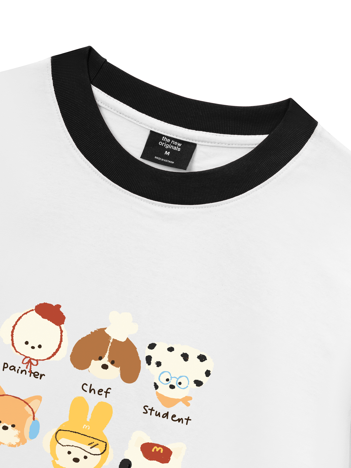 Áo Thun Ringer Relaxed Fit Animal Cute Puppy Things