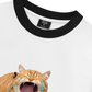 Áo Thun Ringer Relaxed Fit Animal Mood Funny Meow