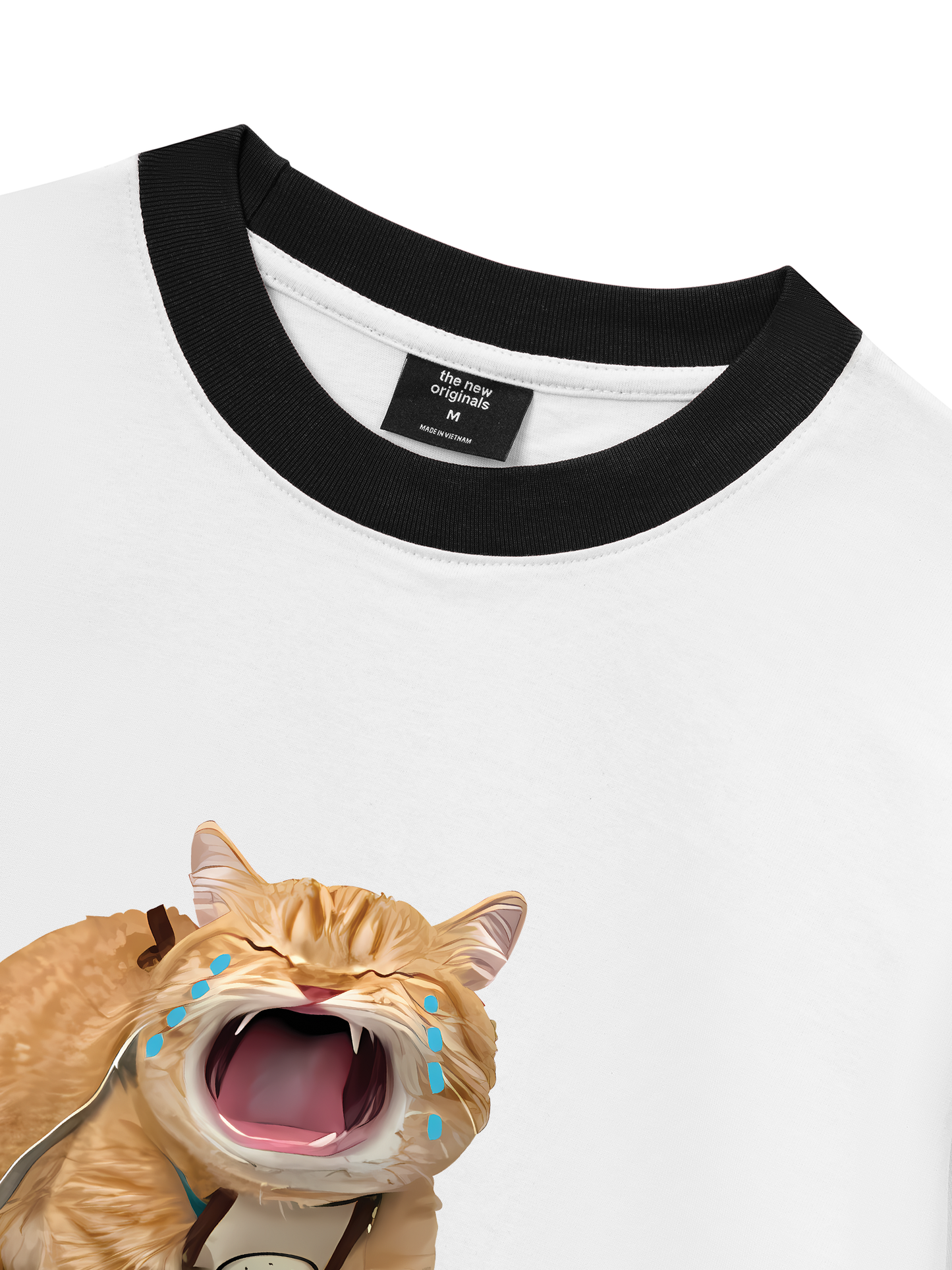 Áo Thun Ringer Relaxed Fit Animal Mood Funny Meow