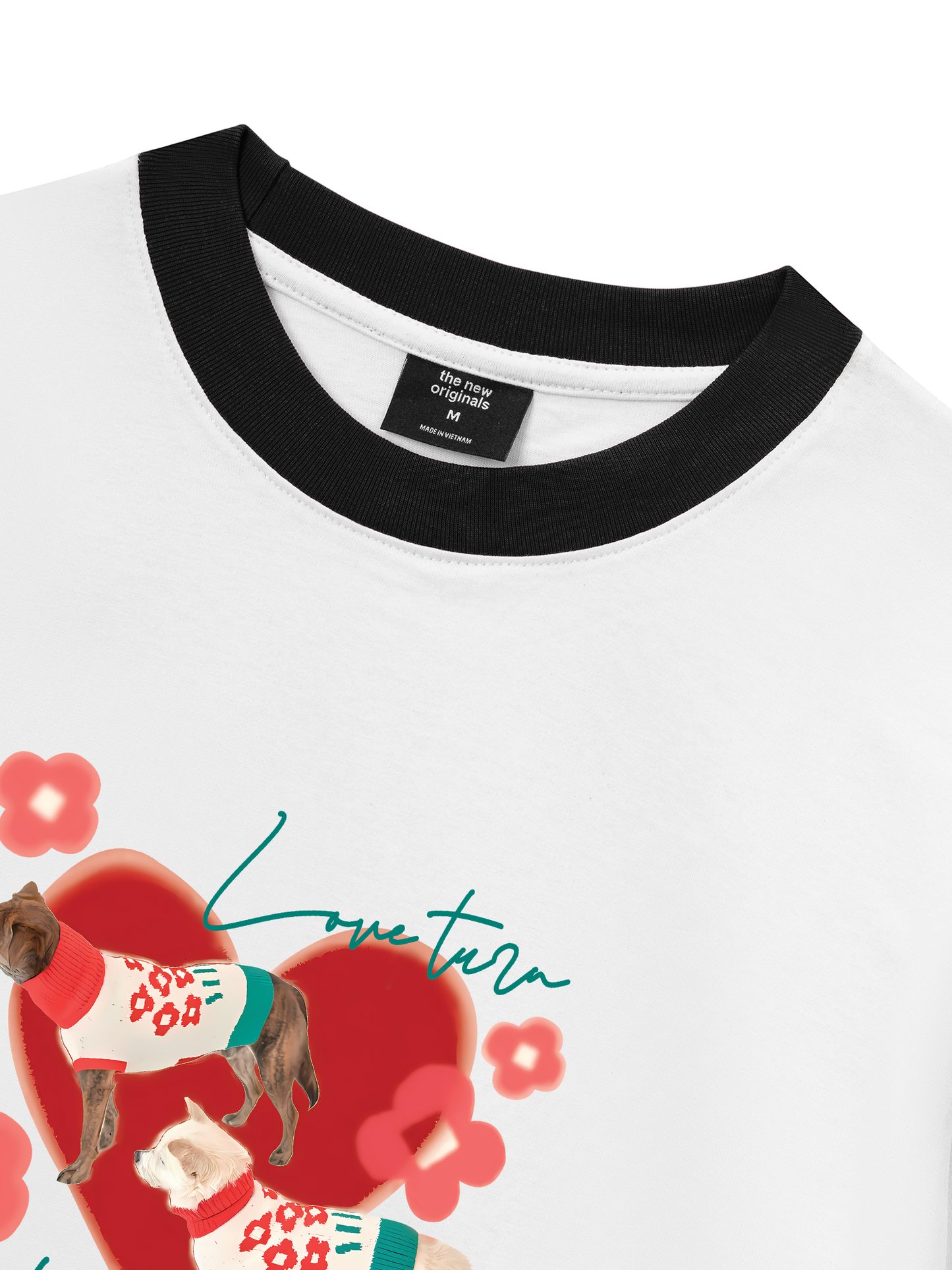 Áo Thun Ringer Relaxed Fit Animal Mood Love Turr Into Flower