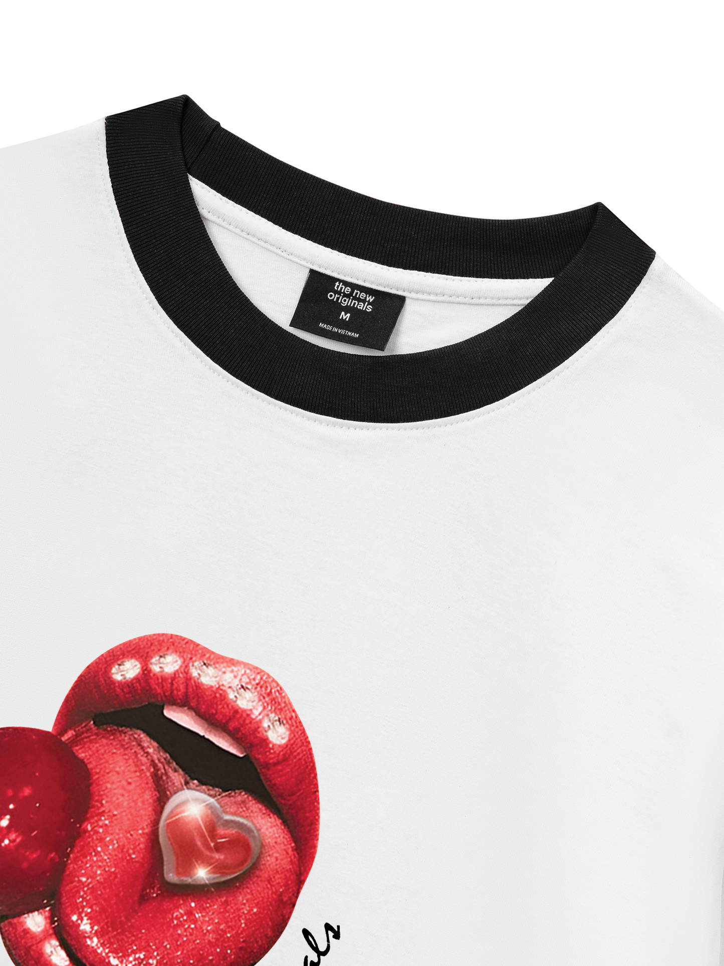 Áo Thun Ringer Relaxed Fit Lips Lollipop