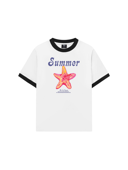 Áo Thun Ringer Relaxed Fit Summer Vibes Beach