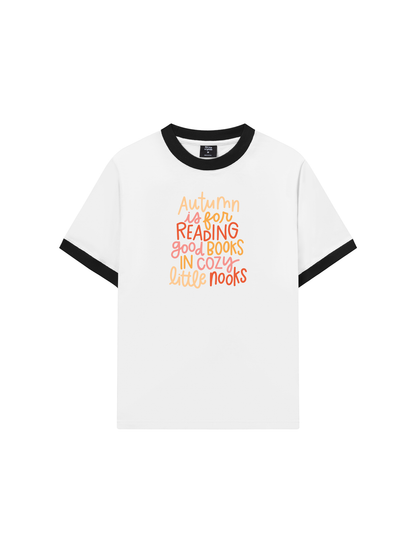 Áo Thun Ringer Relaxed Fit Autumn is For Reading Good Books
