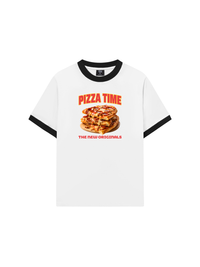 Áo Thun Ringer Relaxed Fit Foody Pizza Time