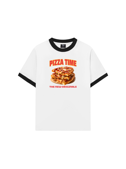 Áo Thun Ringer Relaxed Fit Foody Pizza Time
