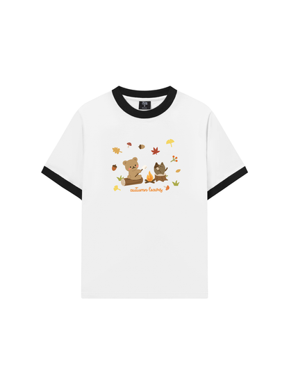 Áo Thun Ringer Relaxed Fit Autumn Vibes Autumn Leaves