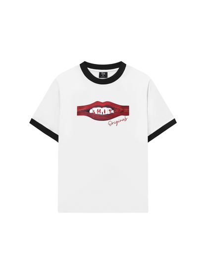Áo Thun Ringer Relaxed Fit Teeth Zip Classic