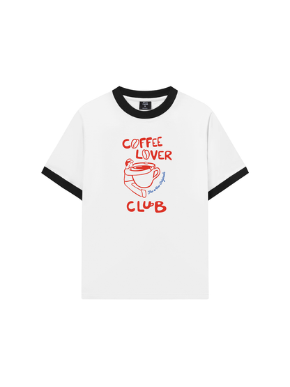 Áo Thun Ringer Relaxed Fit coffee lover club-01