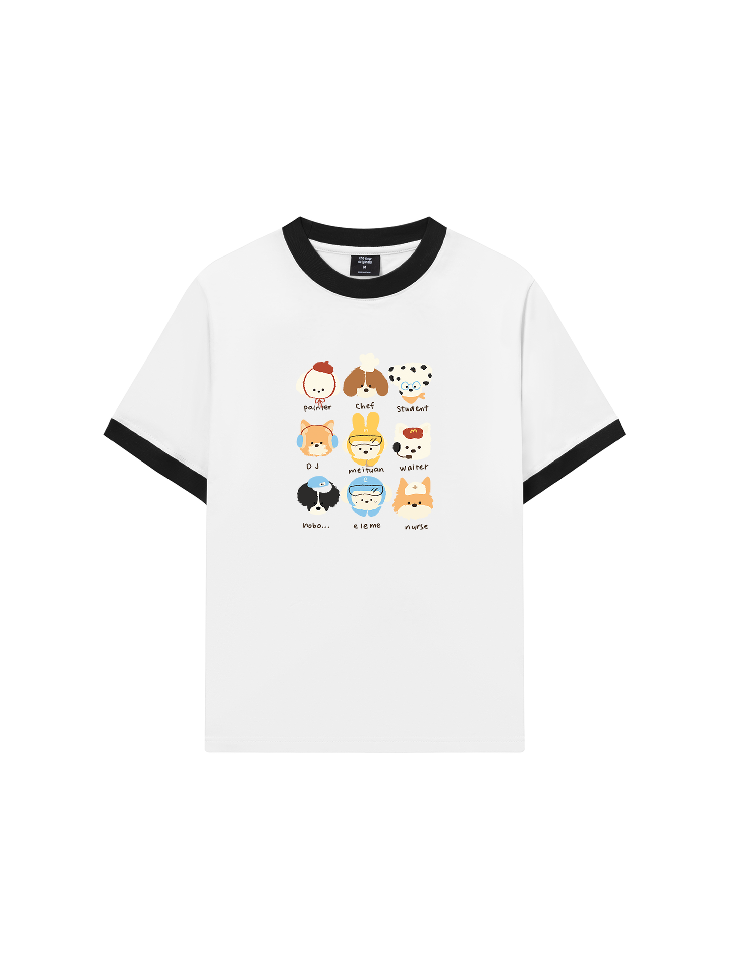 Áo Thun Ringer Relaxed Fit Animal Cute Puppy Things