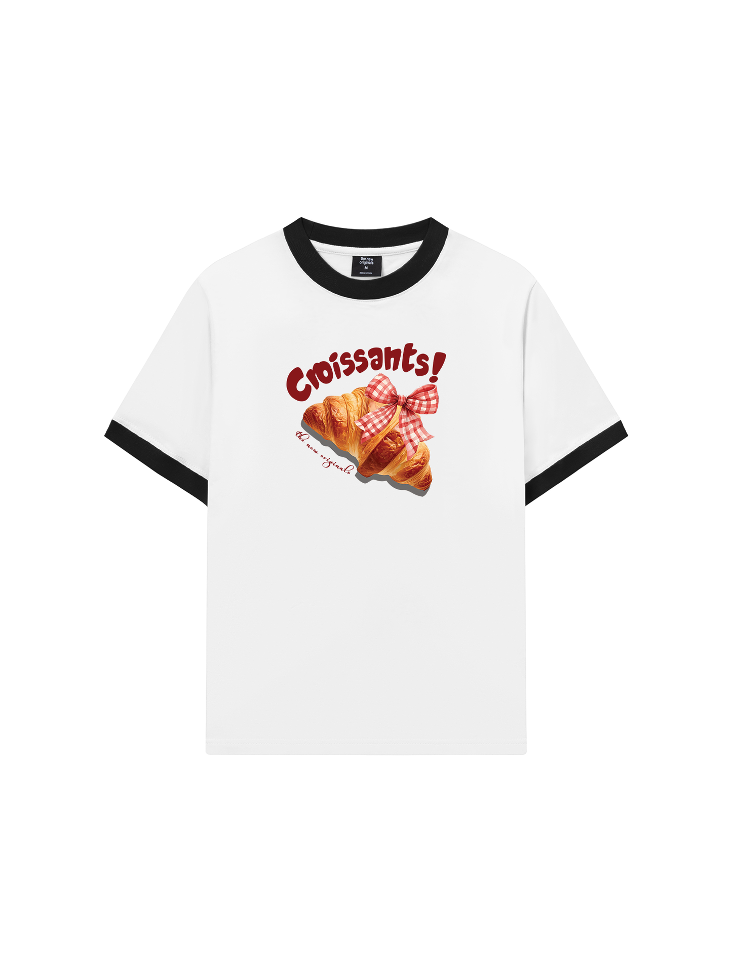 Áo Thun Ringer Relaxed Fit Sweet Pastry Red Bơ Croissant
