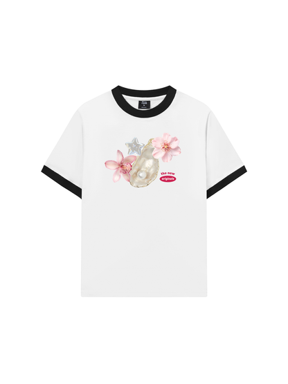 Áo Thun Ringer Relaxed Fit Pearl Bloom_