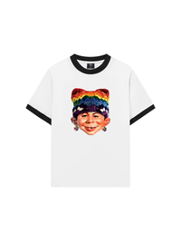 Áo Thun Ringer Relaxed Fit Bad Boy & Rainbow Crochet Hat