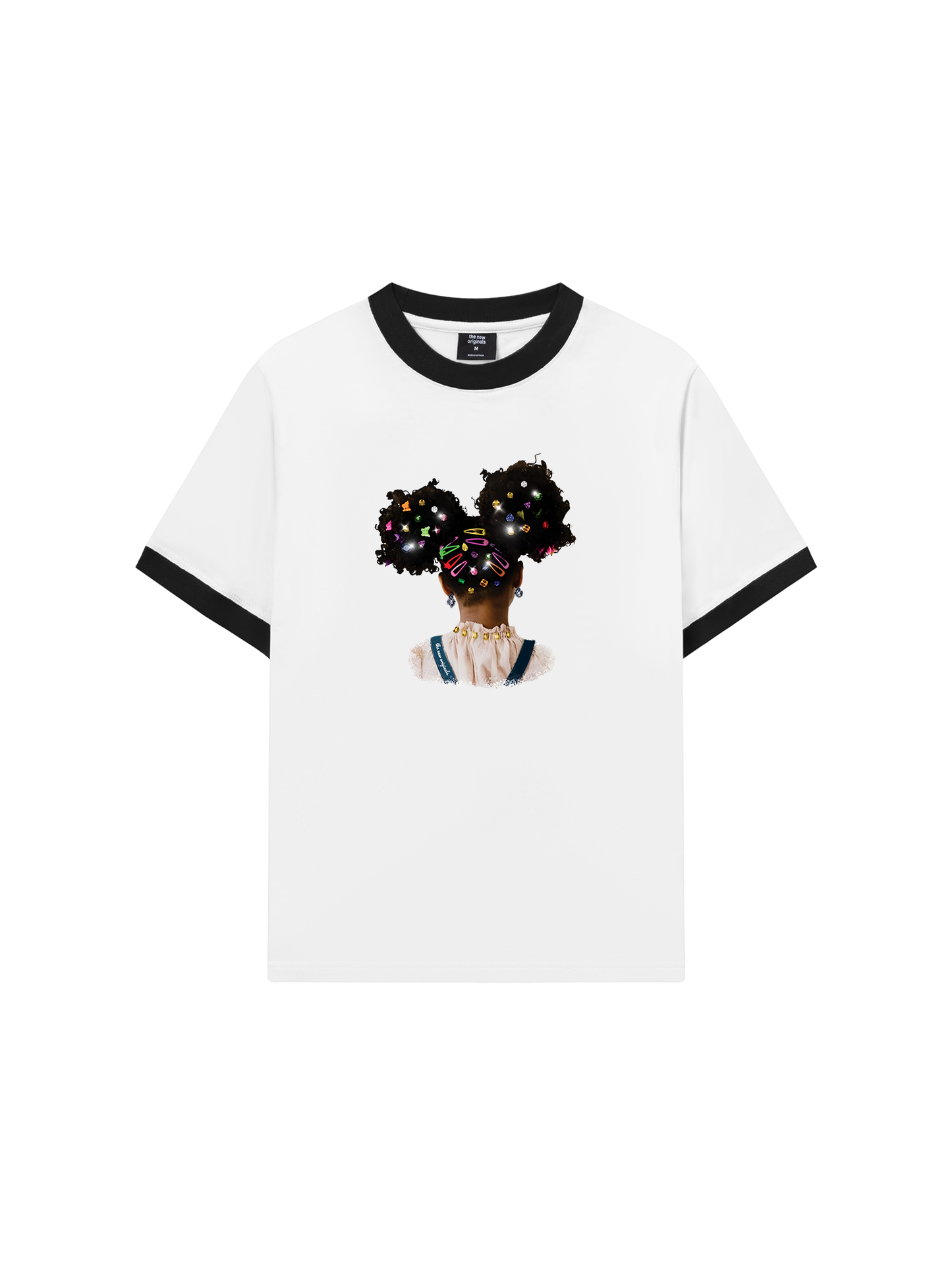Áo Thun Ringer Relaxed Fit Colorful Diamond Hairpin Afro Girl