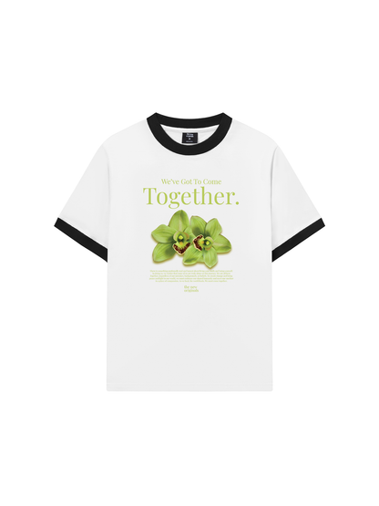 Áo Thun Ringer Relaxed Fit Summer Vibes Green Flower