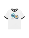 Áo Thun Ringer Relaxed Fit Summer Vibes Souble Blue Flower